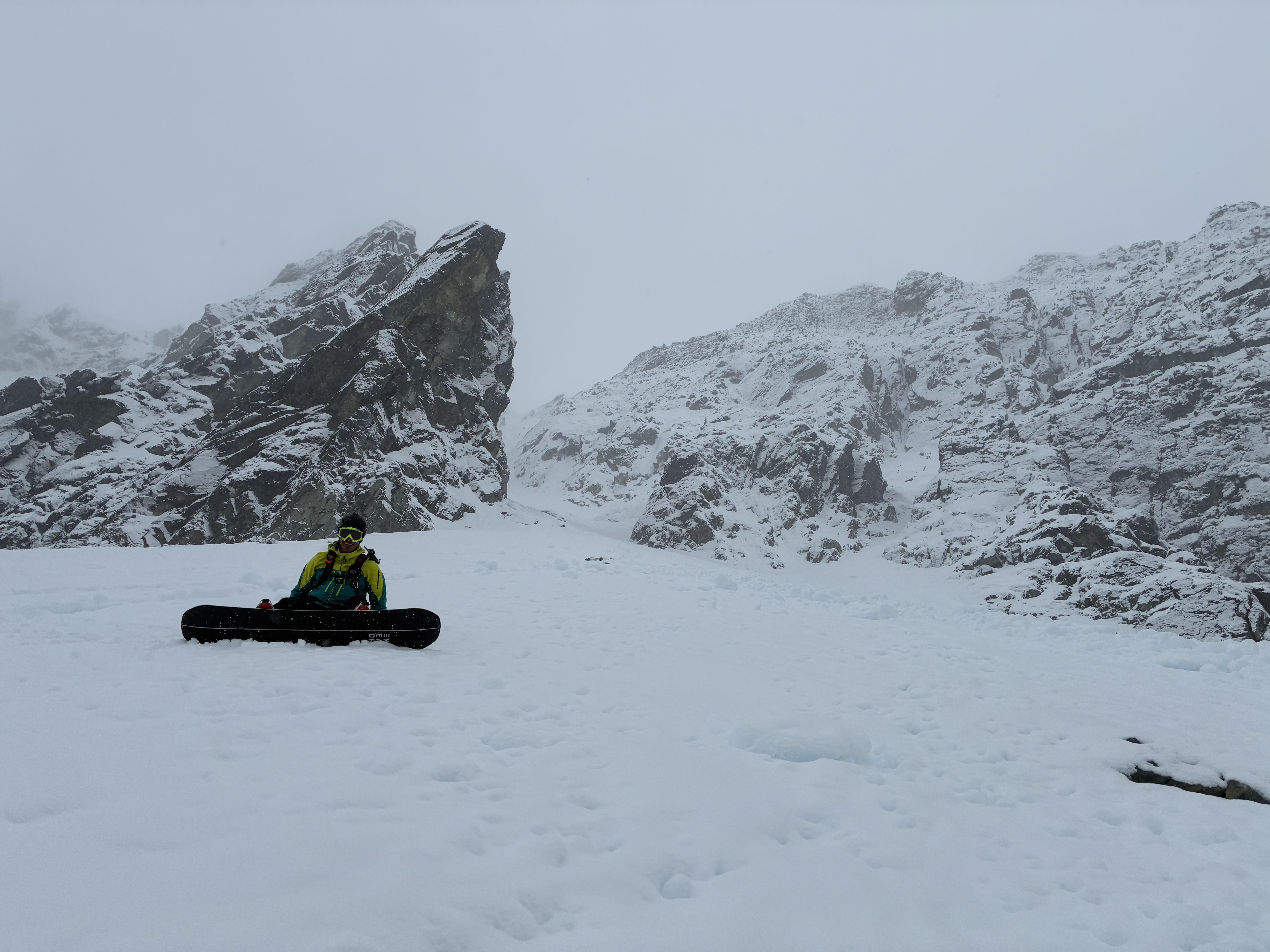 Looking up after skiing